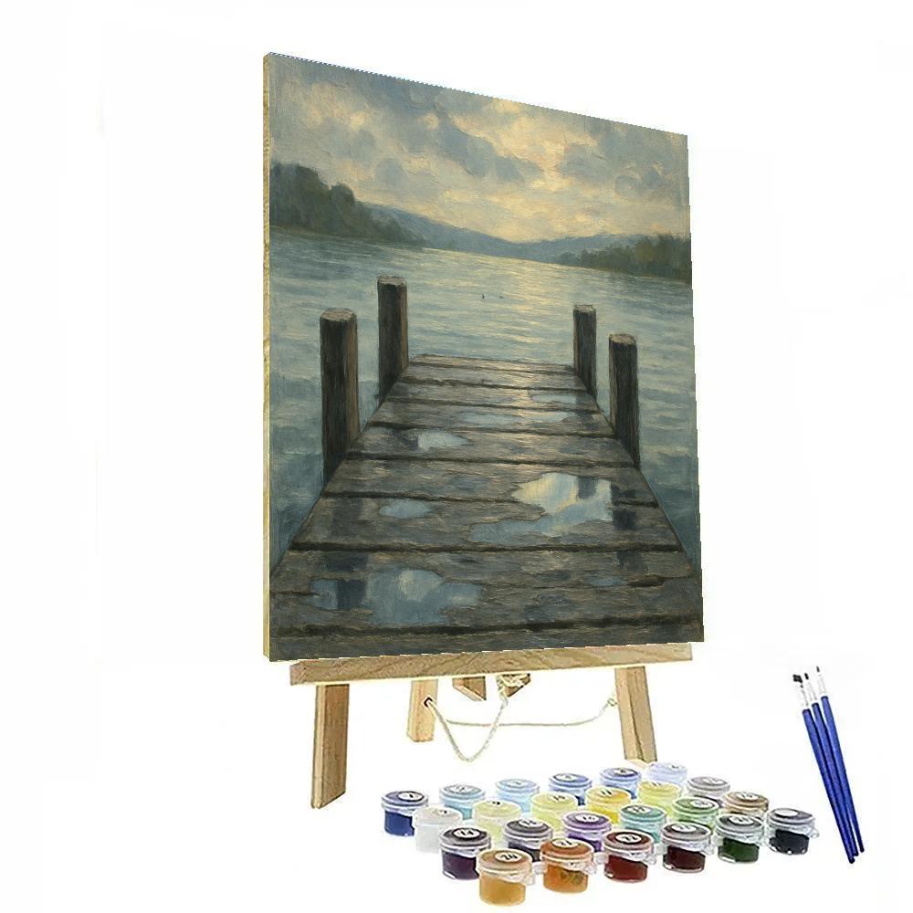 Rain Cleared Lake With Fresh Puddles On A Dock Paint by numbers kits