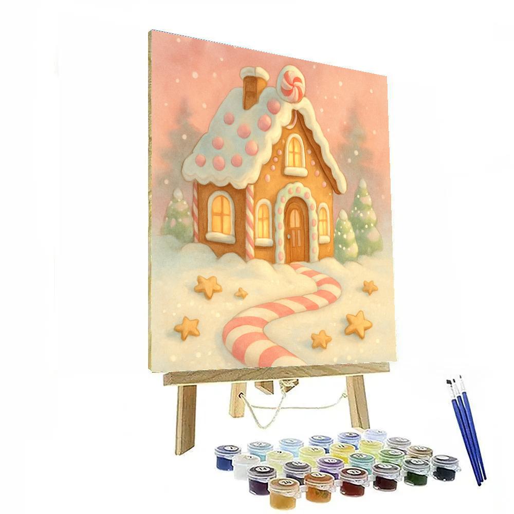 Gingerbread Cottage Winter Garden Numbered painting kits