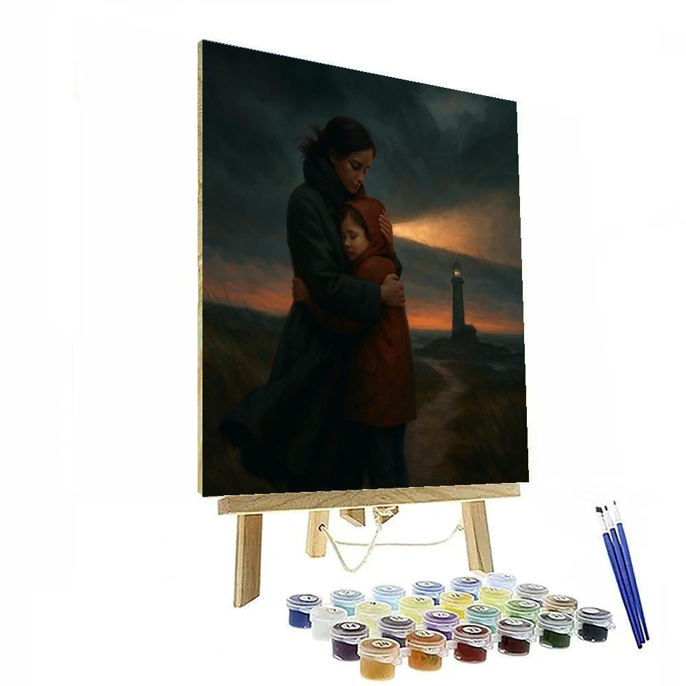 Lighthouse Hug On The Cliff Walk paint by color