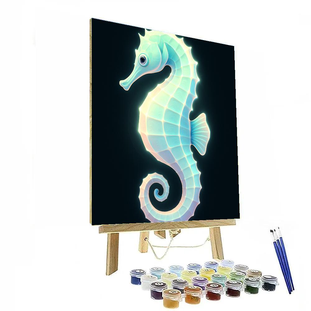Opal Tide Seahorse Number painting