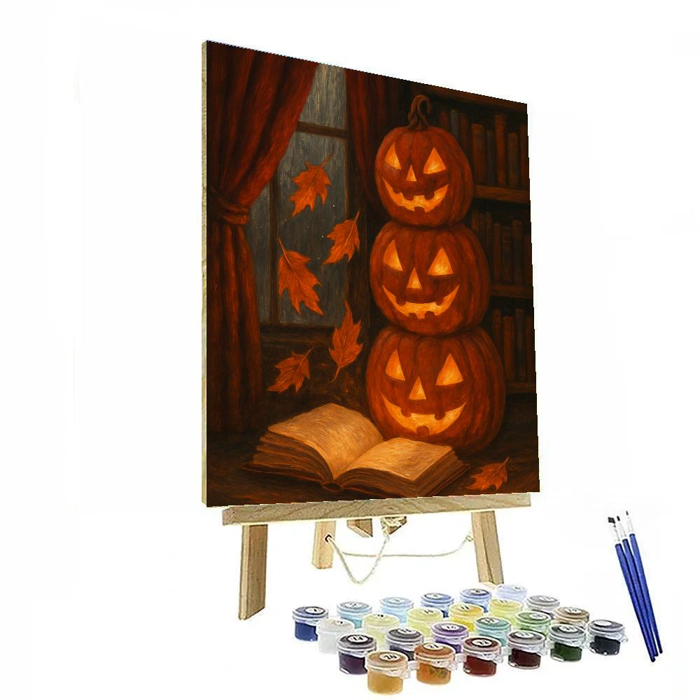 Candlelit Library Of Spellbound Pumpkins Paint by numbers kits