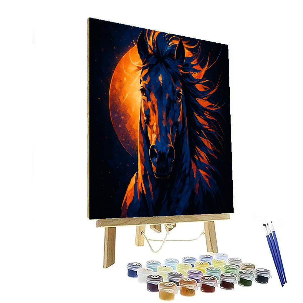 Cosmic Ember Stallion paint by number
