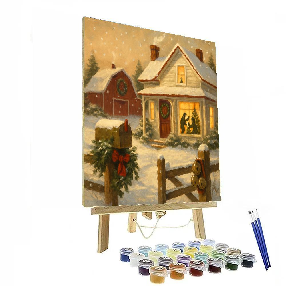 Festive Farmhouse Window Glow Paint by numbers kits