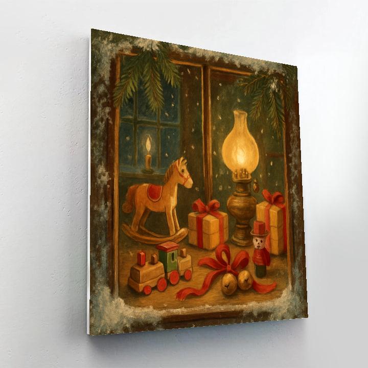 Toy Workshop Winter Window Scene Paint by numbers kits