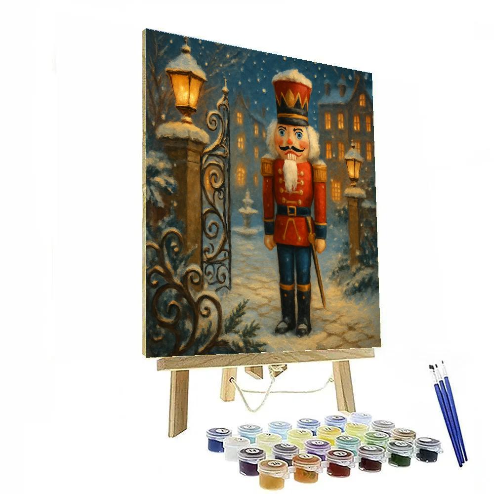 Nutcracker Watch In Snowy Courtyard Number painting