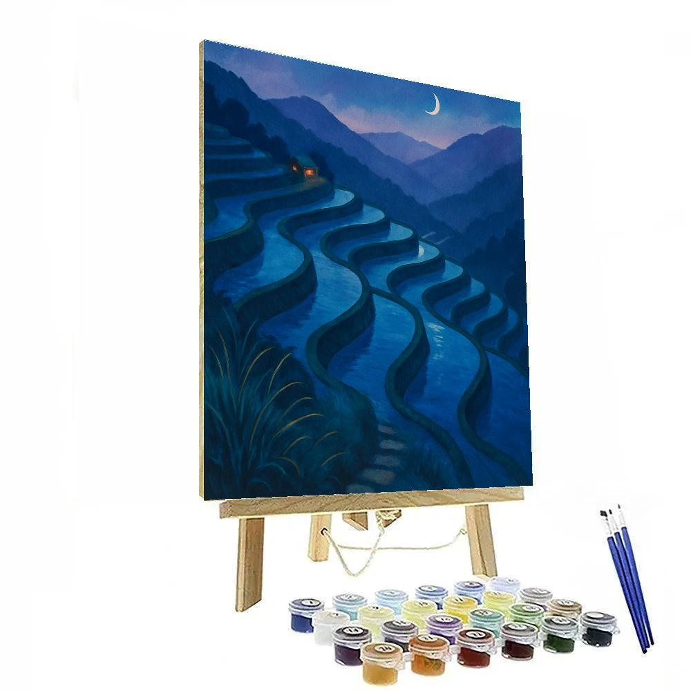 Twilight Over The Sapphire Rice Terraces Painting by numbers kit