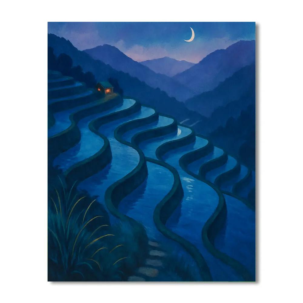 Twilight Over The Sapphire Rice Terraces Painting by numbers kit