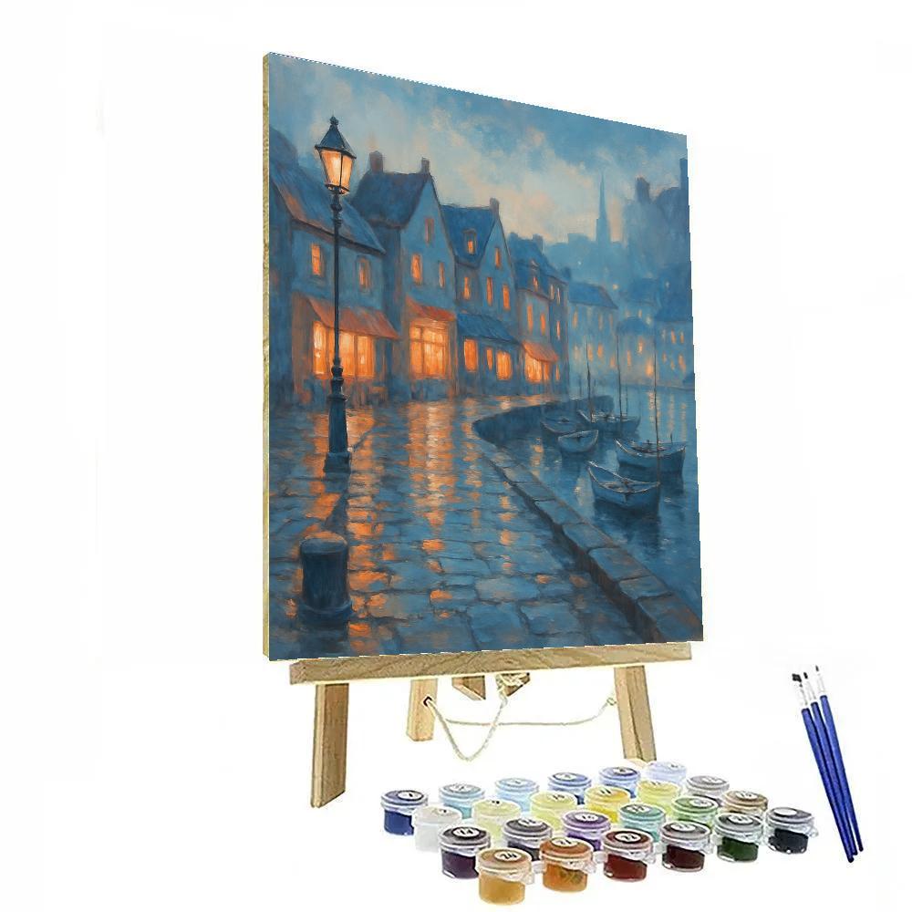Harbor Lanterns After The Rain painting number kit