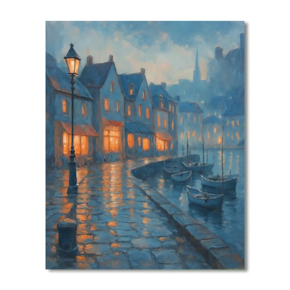 Harbor Lanterns After The Rain painting number kit