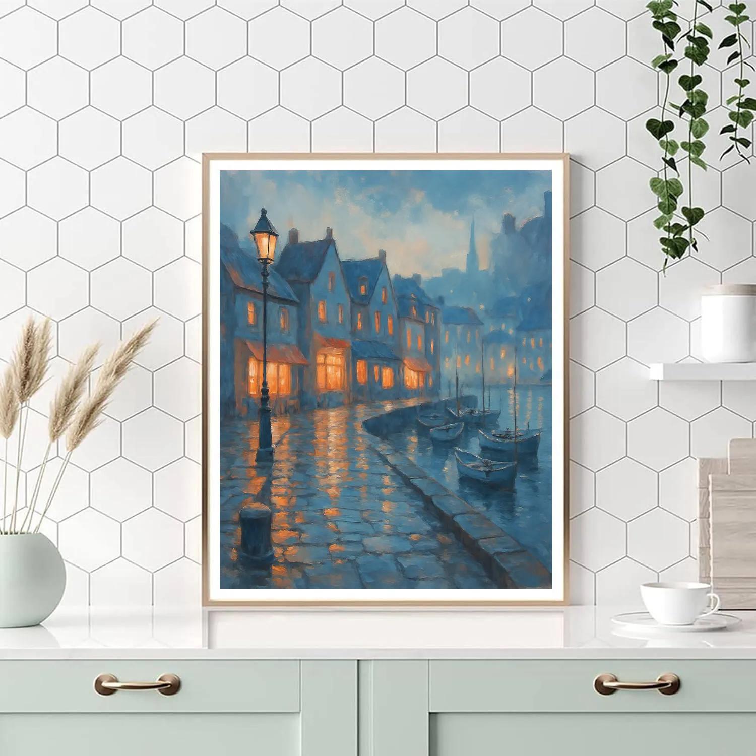 Harbor Lanterns After The Rain painting number kit