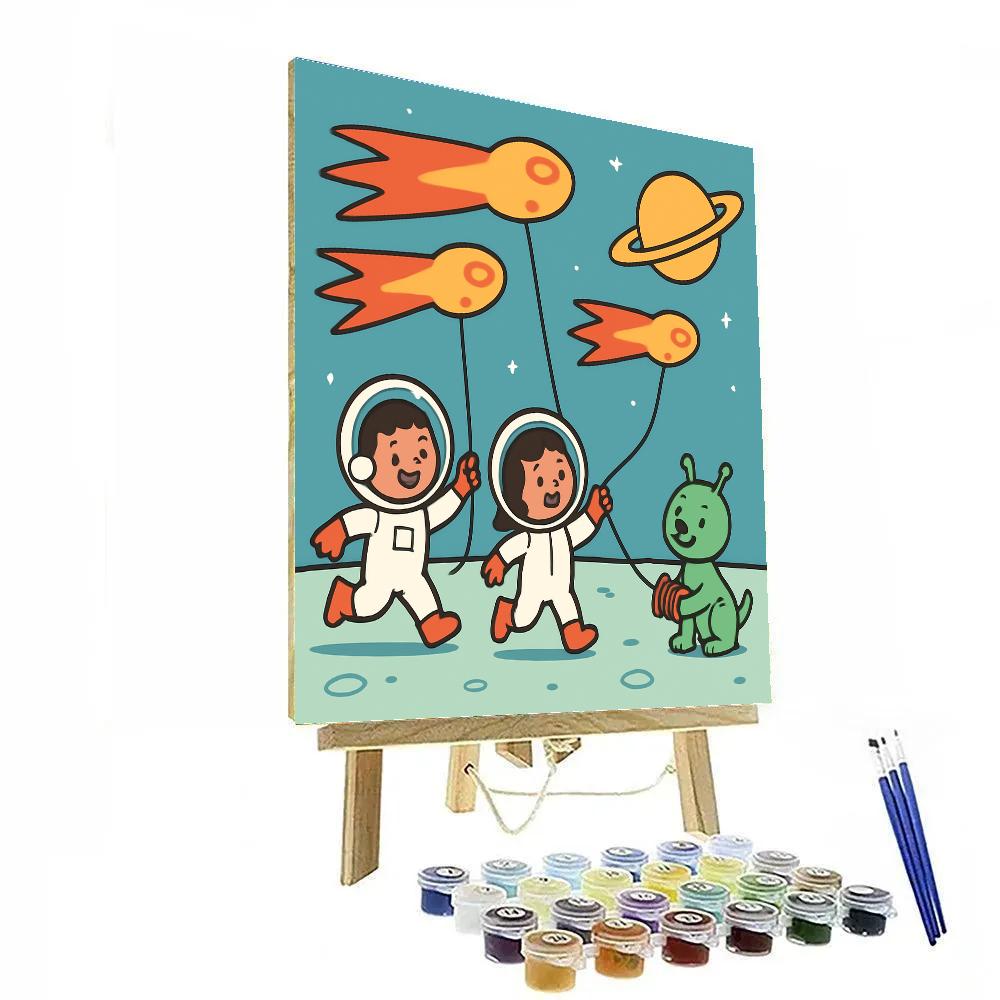 Comet Kite Club On Moon Meadow Number painting