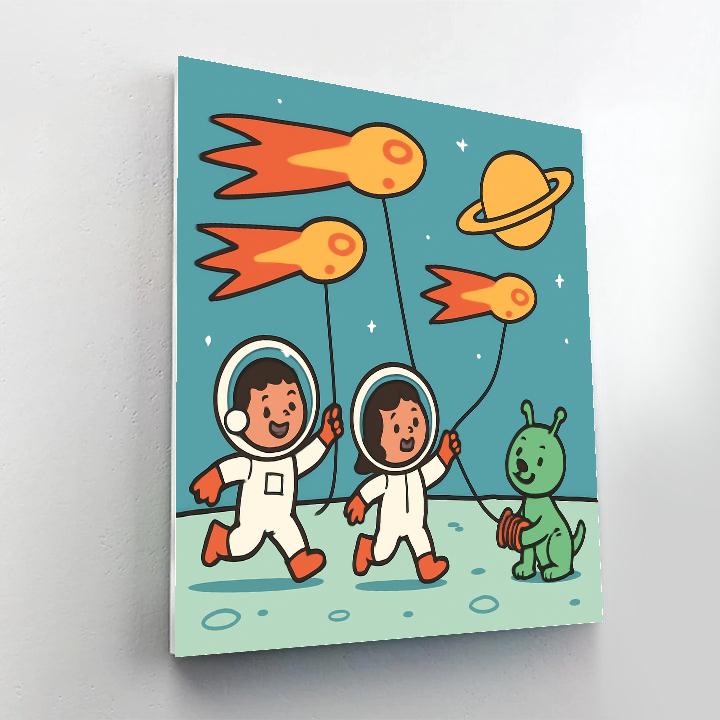 Comet Kite Club On Moon Meadow Number painting