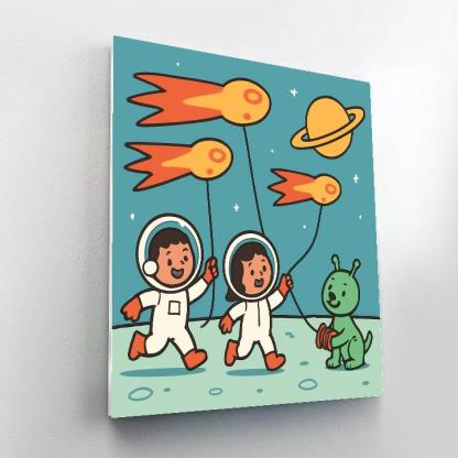 Comet Kite Club On Moon Meadow Number painting