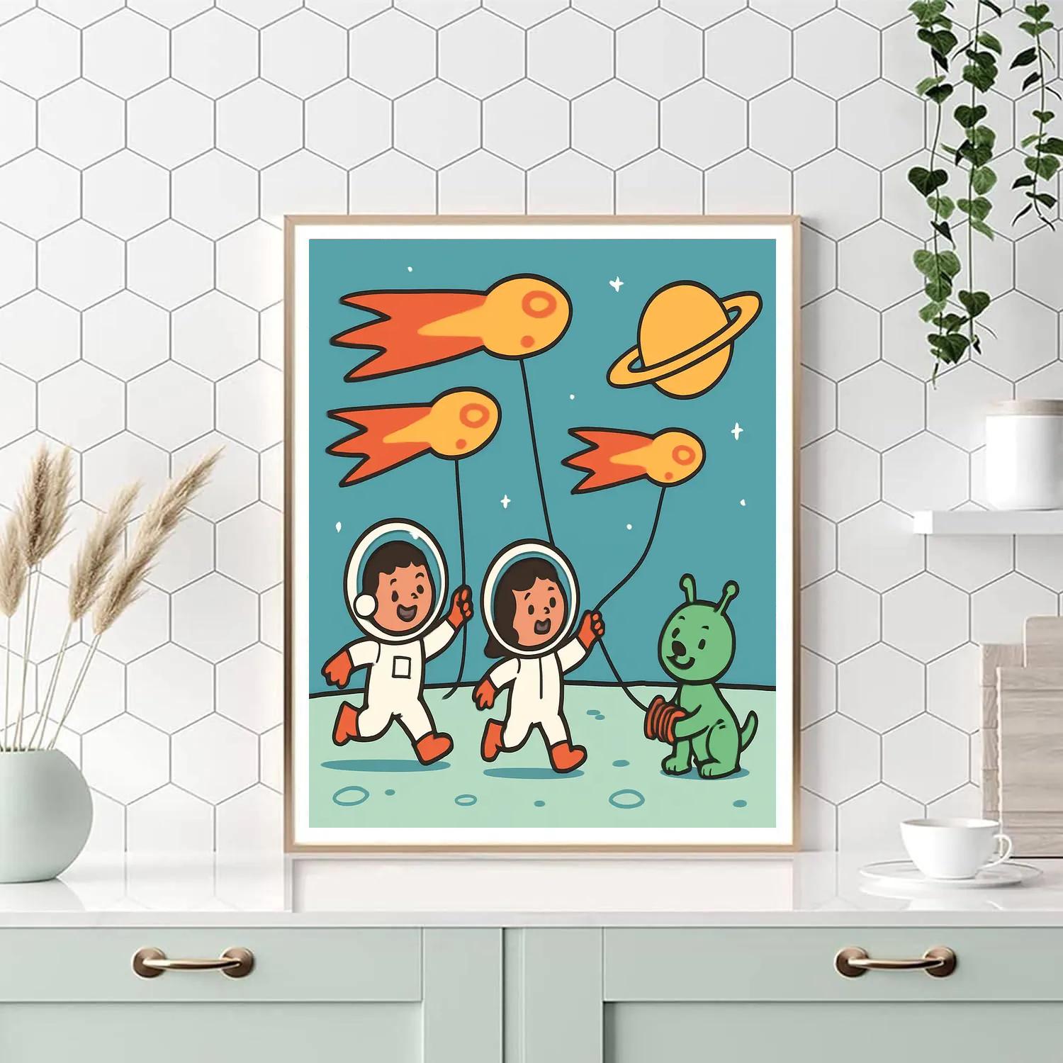 Comet Kite Club On Moon Meadow Number painting