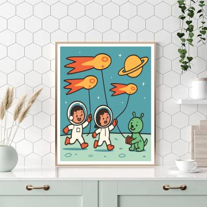 Comet Kite Club On Moon Meadow Number painting