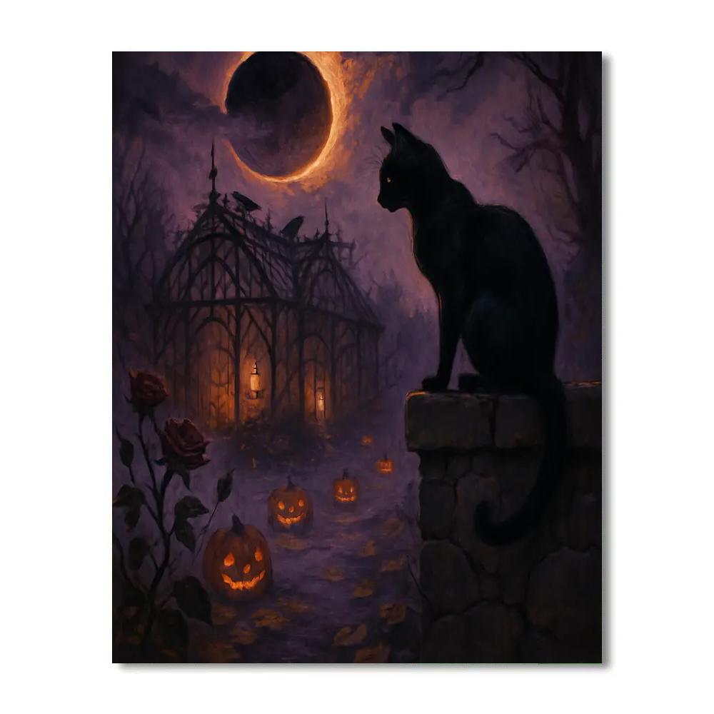 The Velvet Eclipse Over Briarstone Greenhouse Number painting