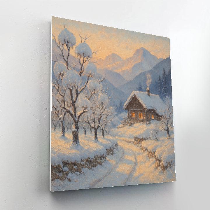 Saffron Dawn On The Alpine Orchard paint by numbers