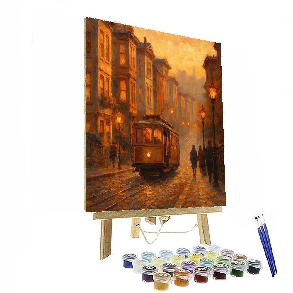 Autumn Tram Through The Golden District DIY paint by numbers