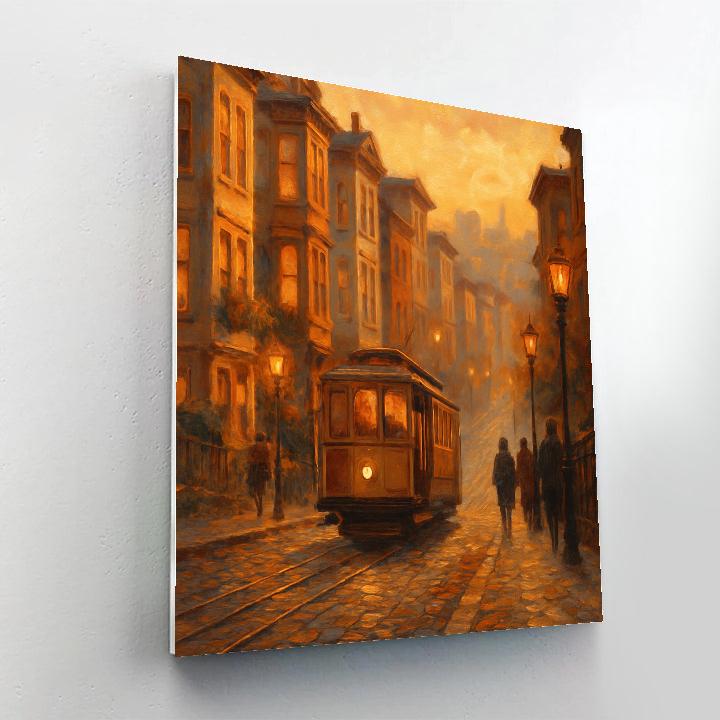 Autumn Tram Through The Golden District DIY paint by numbers