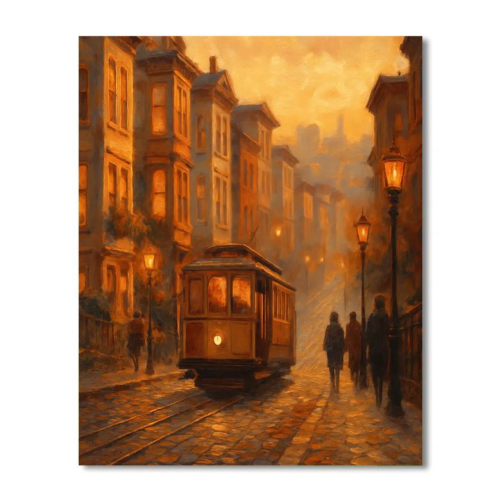 Autumn Tram Through The Golden District DIY paint by numbers