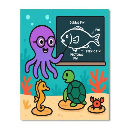 Coral Classroom With The Octopus Teacher Paint by numbers art