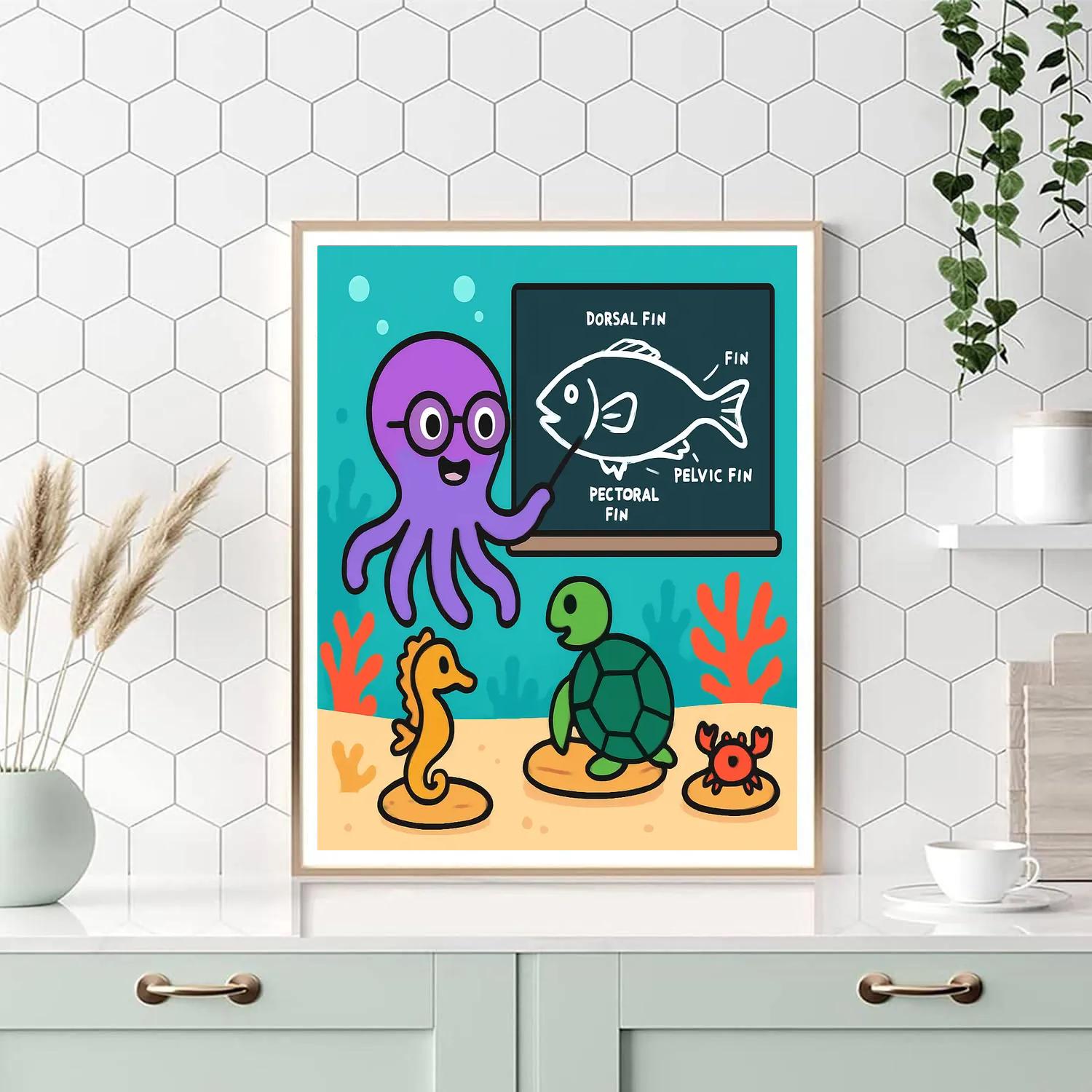 Coral Classroom With The Octopus Teacher Paint by numbers art