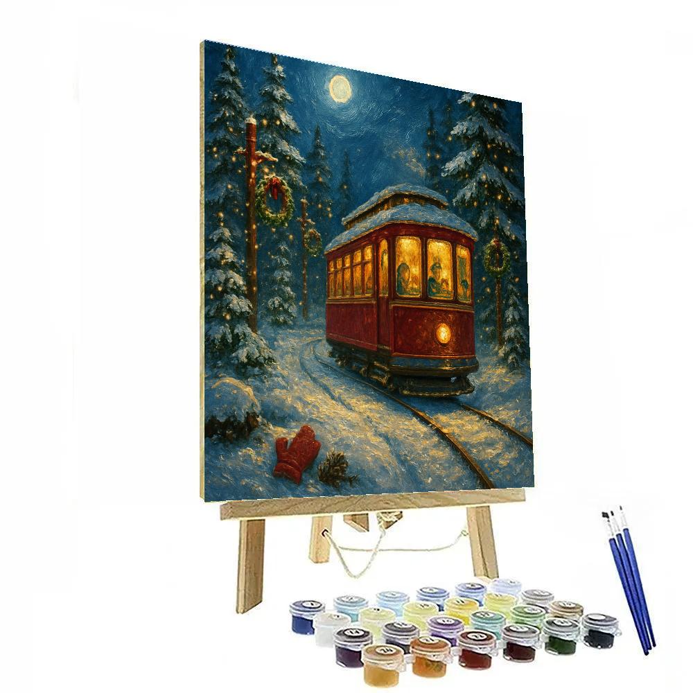 Midnight Cocoa Tram Through The Pine Valley paint by numbers