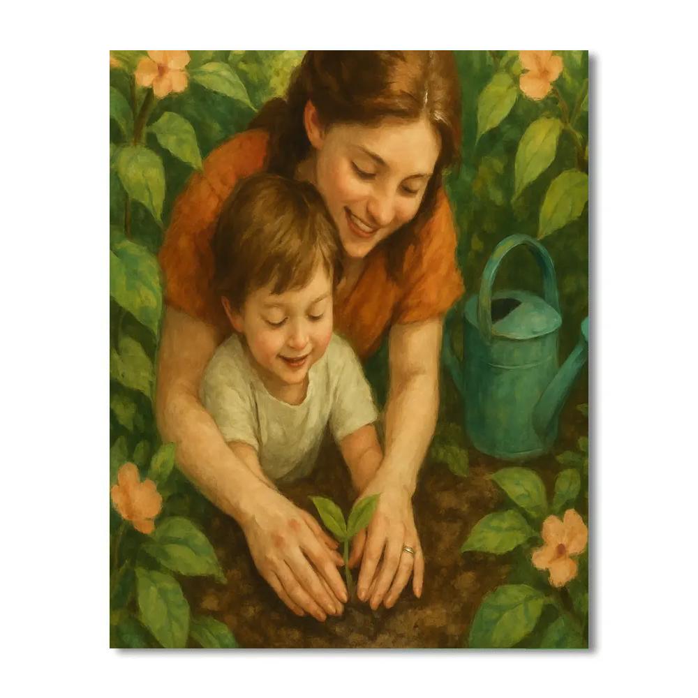 Garden Lesson With Seedling Hands paint by number
