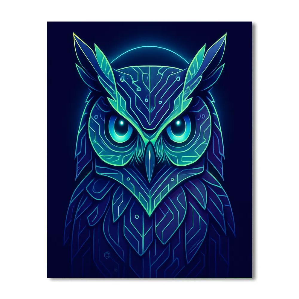 Aurora Circuit Owl painting number kit