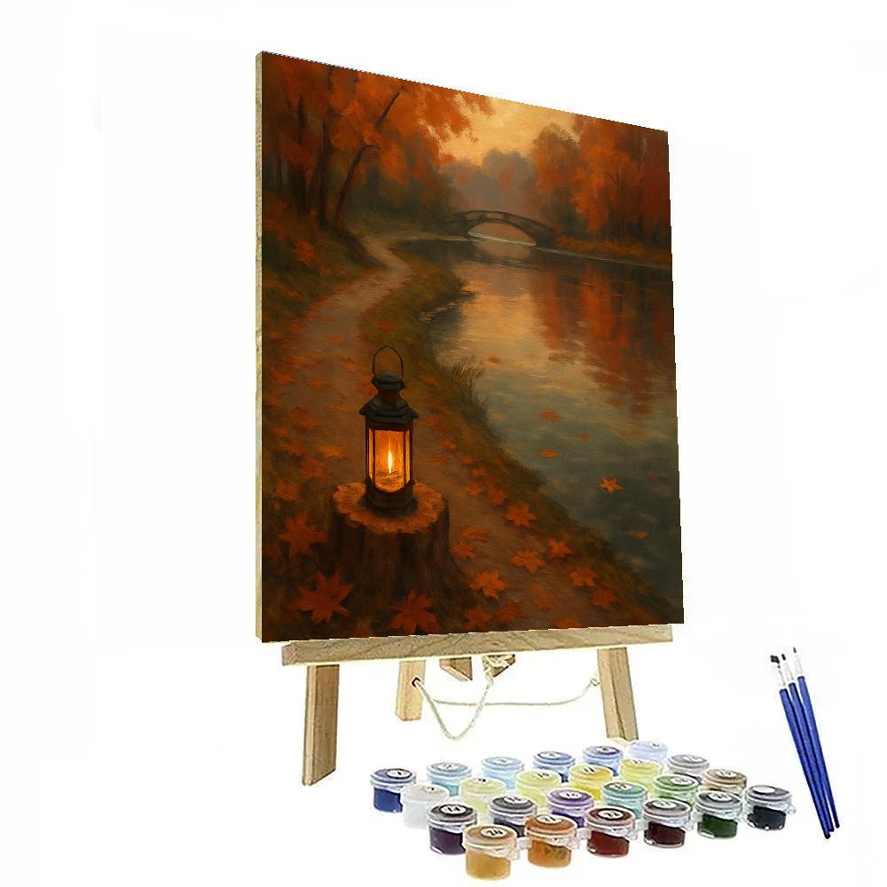 Autumn Lantern Walk Along The Lakeshore Paint by numbers kits