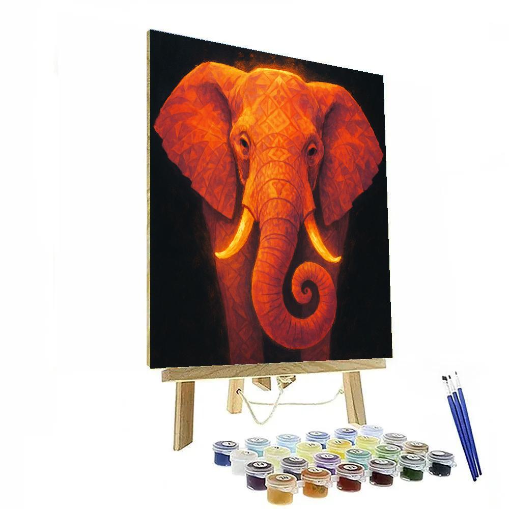 Sunflare Mandala Elephant Paint by numbers art