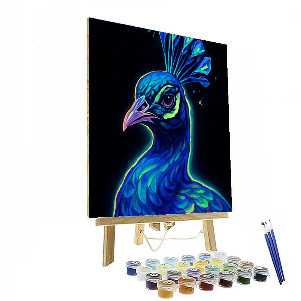 Crystalline Crown Peacock painting number kit