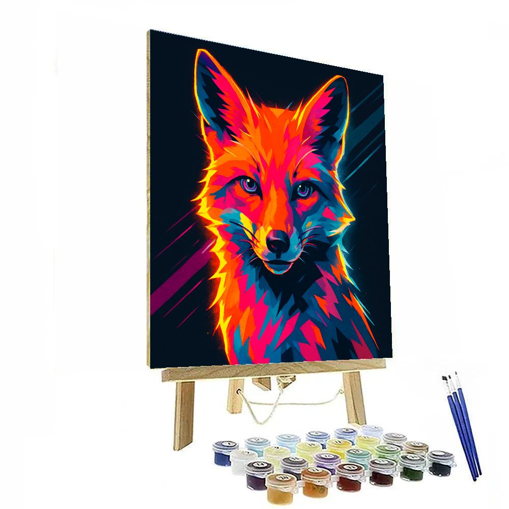 Electric Ember Red Fox DIY paint by numbers