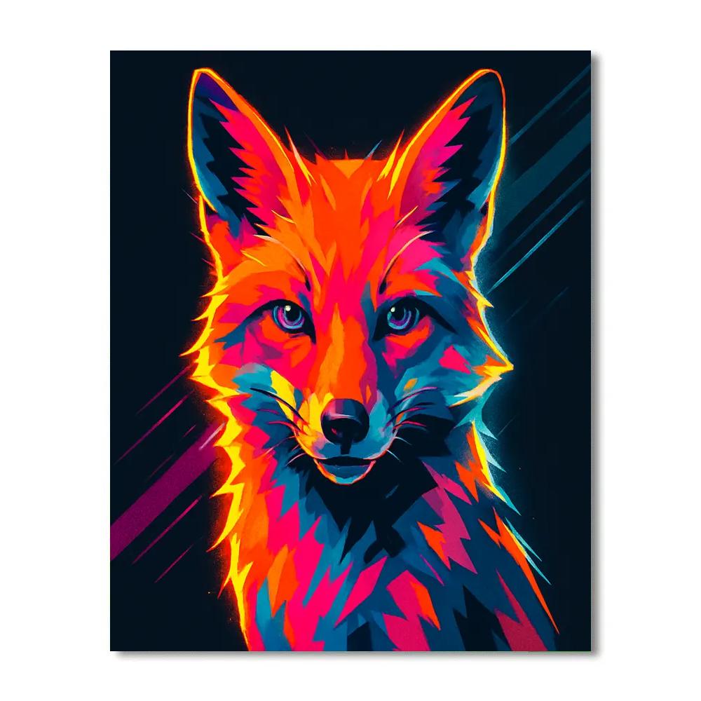Electric Ember Red Fox DIY paint by numbers