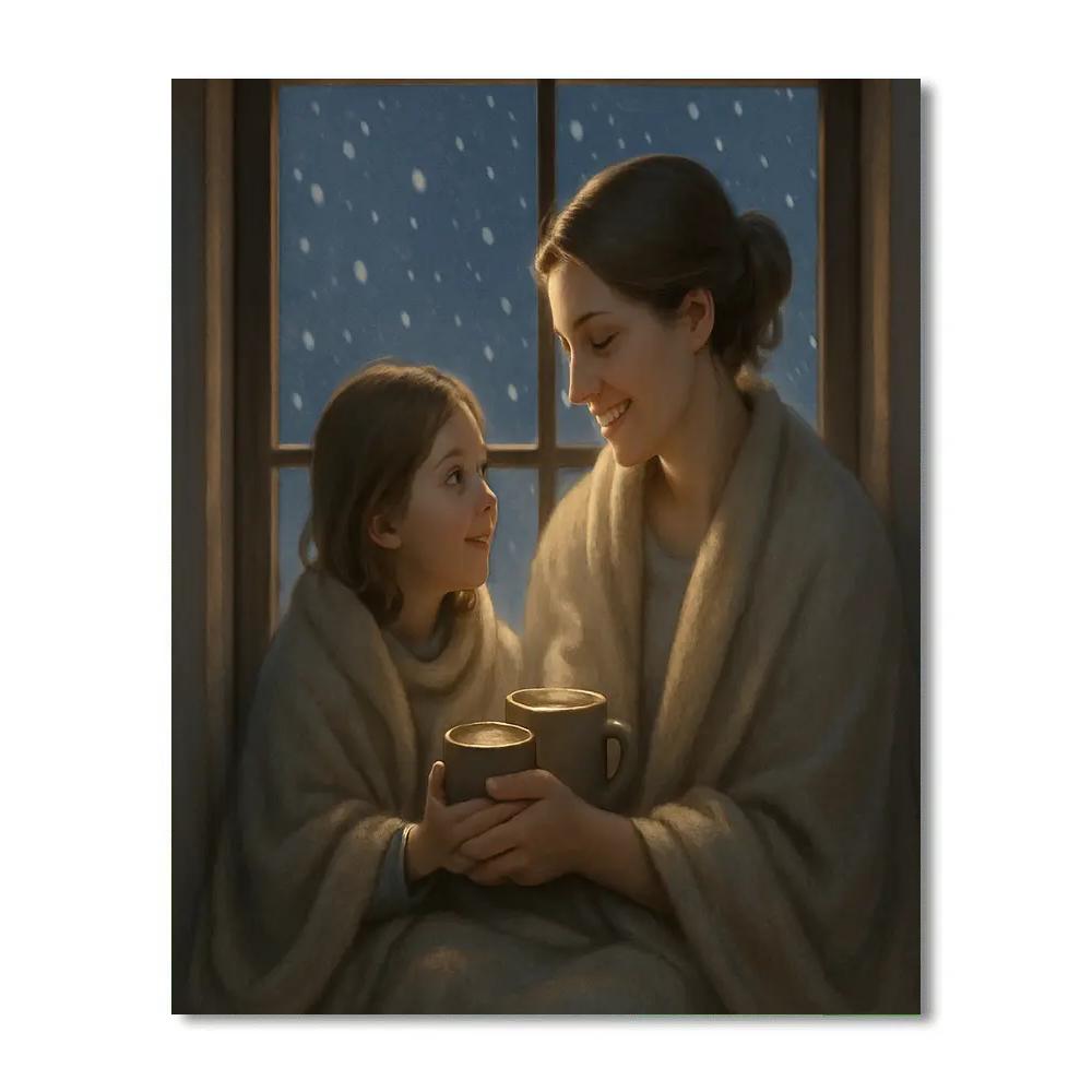 Window Snow Day Cocoa Cuddle paint by color