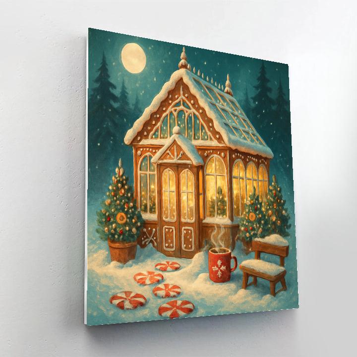 Gingerbread Conservatory Winter Garden Painting by numbers kit