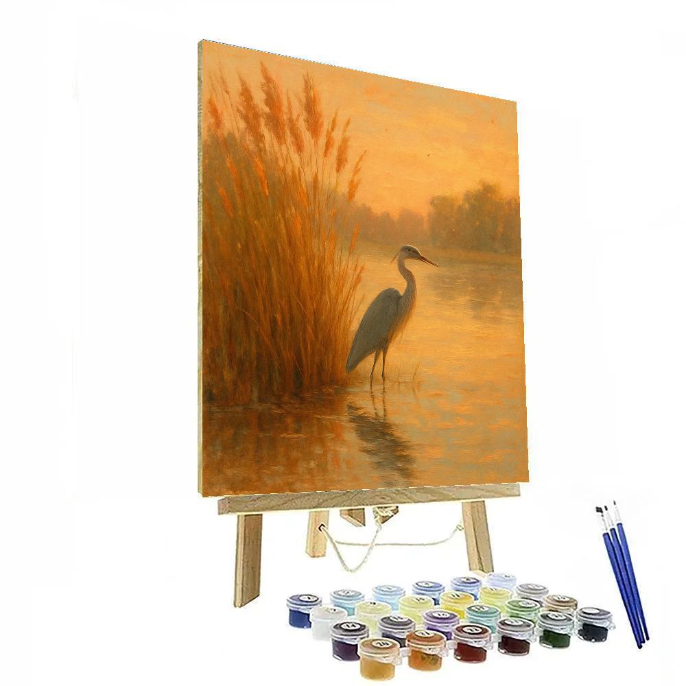 Golden Reed Marsh At Evening Calm paint by numbers