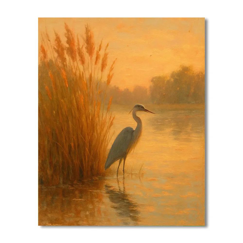 Golden Reed Marsh At Evening Calm paint by numbers