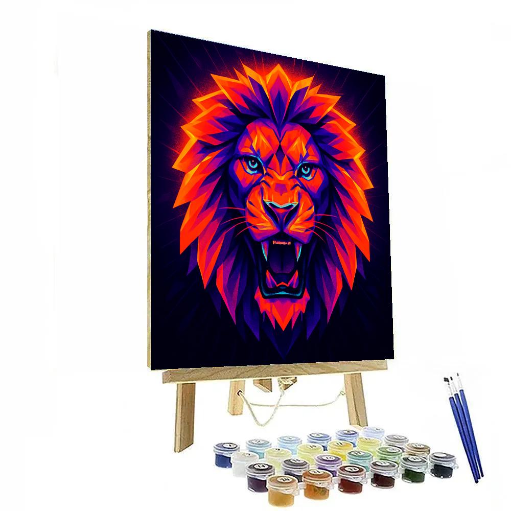 Hypernova Roar Lion Number painting