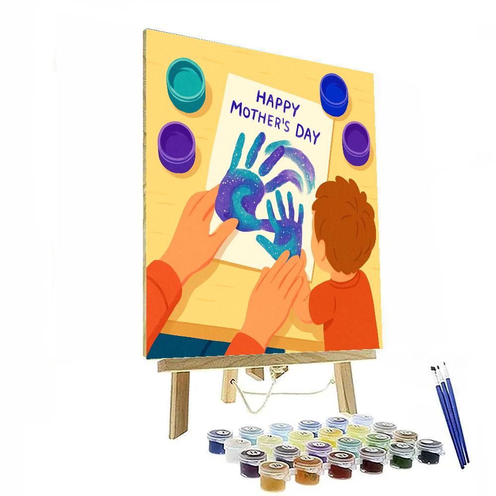 Art Table Handprint Galaxy Card Paint by numbers kits