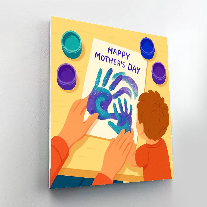 Art Table Handprint Galaxy Card Paint by numbers kits