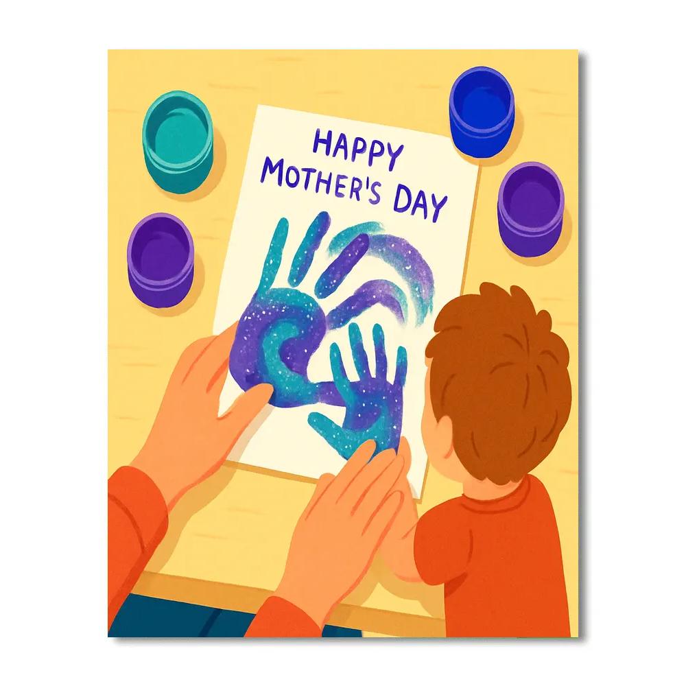 Art Table Handprint Galaxy Card Paint by numbers kits