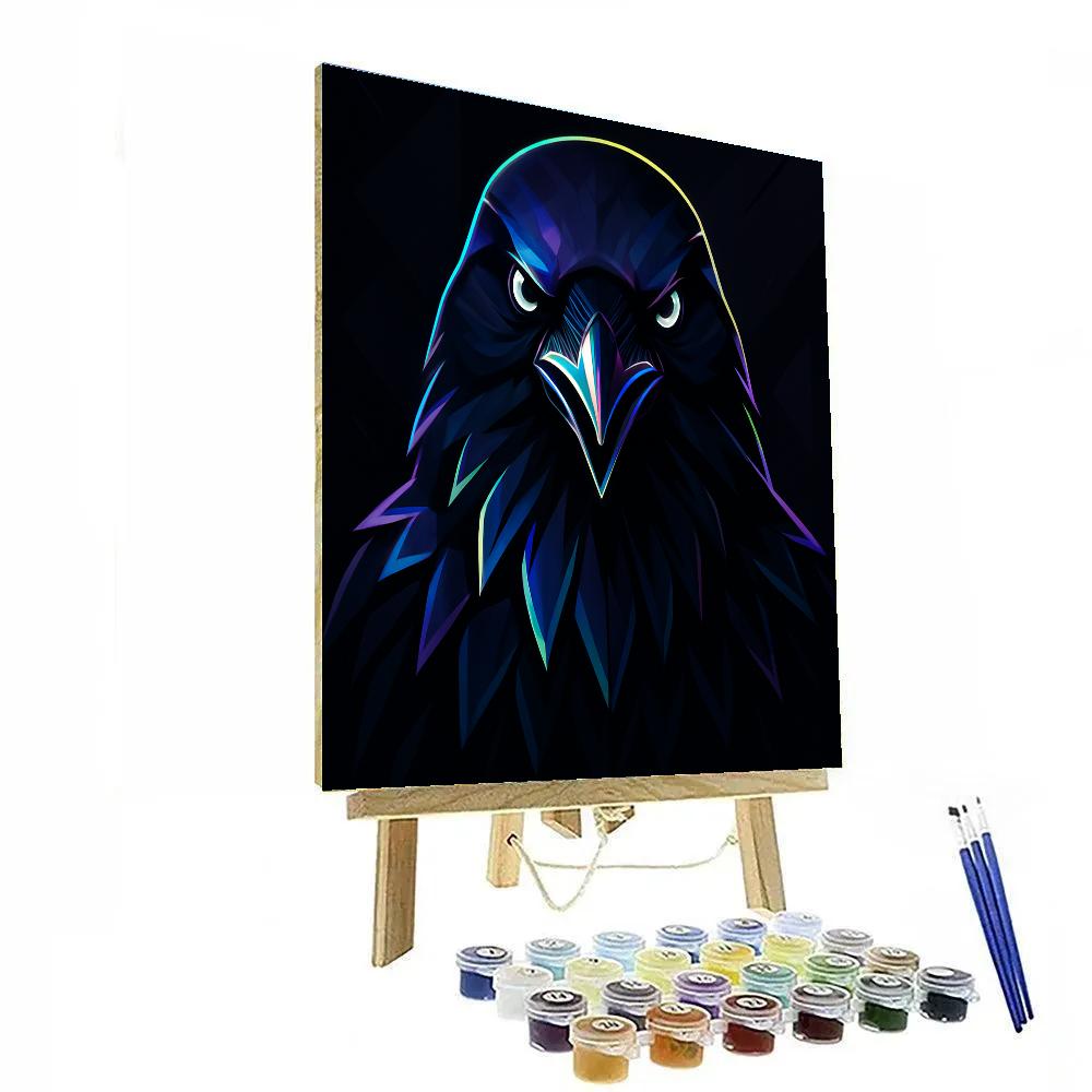 Voltage Veil Raven paint by number