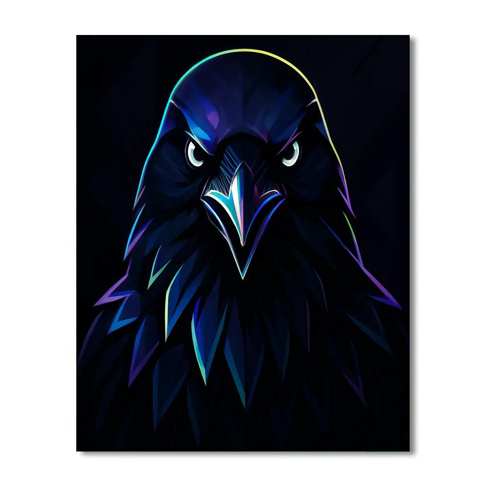 Voltage Veil Raven paint by number
