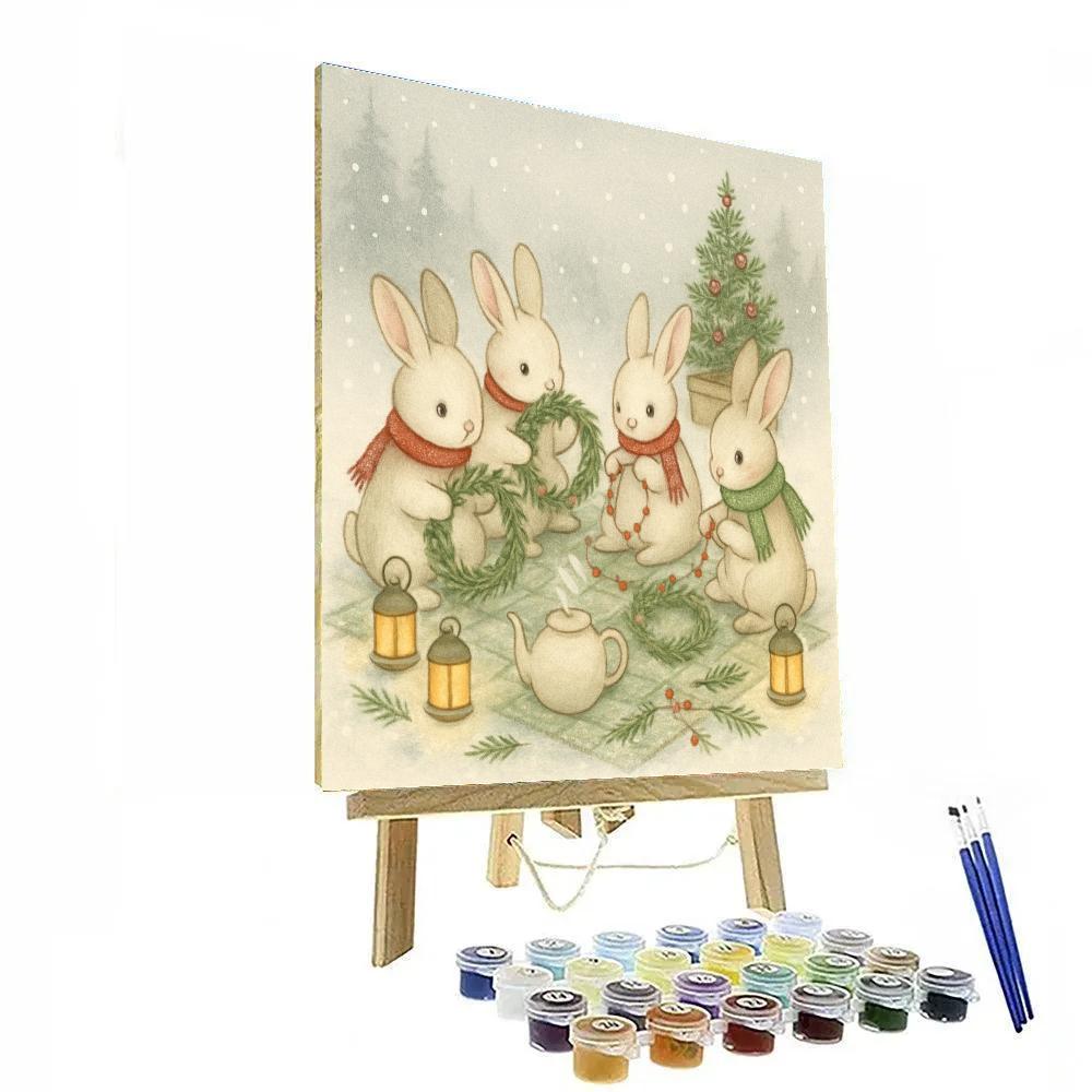 Wreath Makers Picnic In The Silent Snowfield paint by color