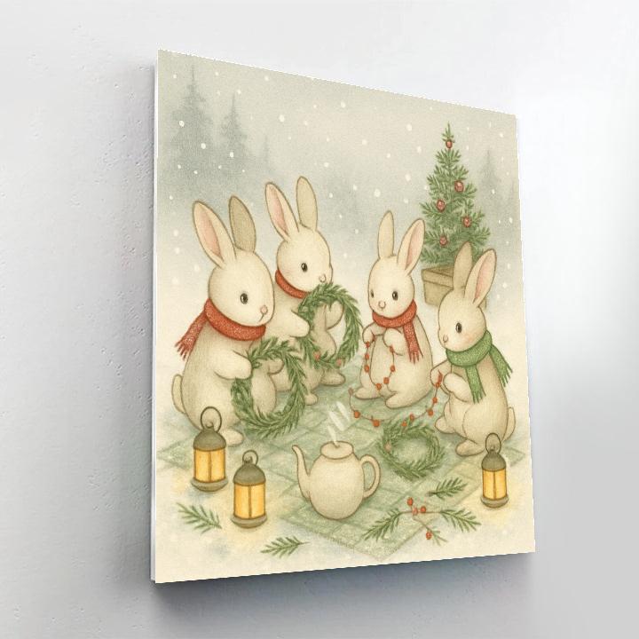 Wreath Makers Picnic In The Silent Snowfield paint by color