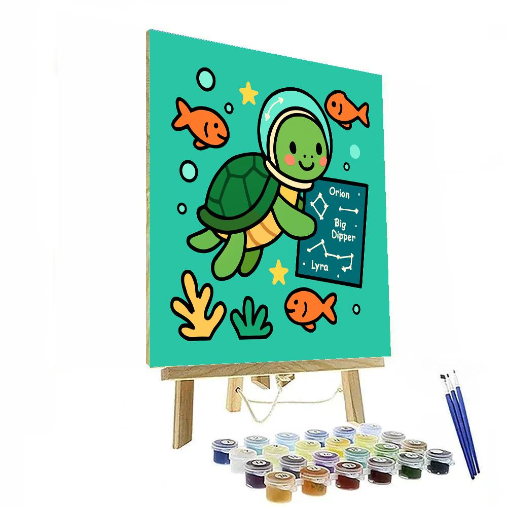 Starlit Sea Turtle Maps The Ocean Constellations Paint by numbers art
