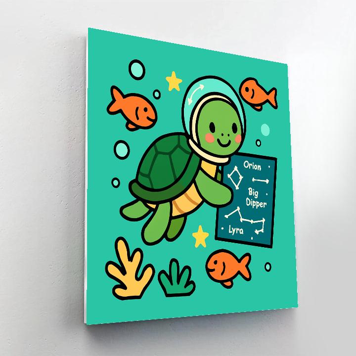 Starlit Sea Turtle Maps The Ocean Constellations Paint by numbers art