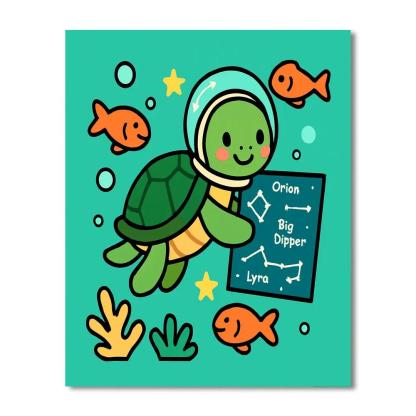 Starlit Sea Turtle Maps The Ocean Constellations Paint by numbers art