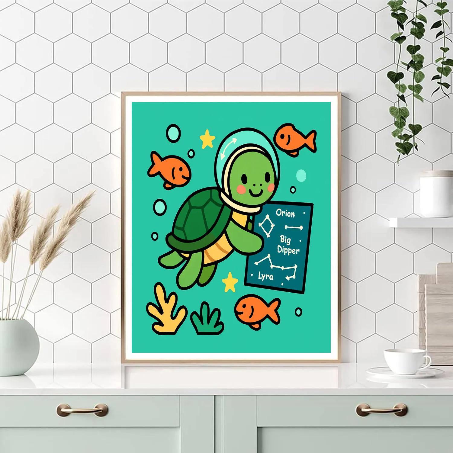 Starlit Sea Turtle Maps The Ocean Constellations Paint by numbers art